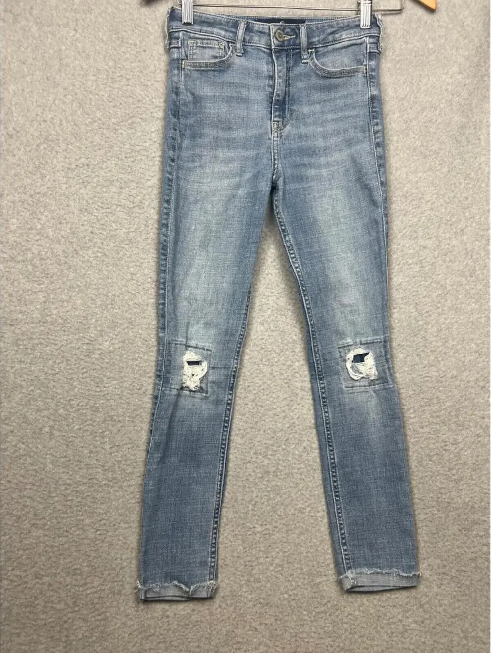 Hollister High Rise Crop Super Skinny Jeans Womens Size 0R Denim Classic Stretch